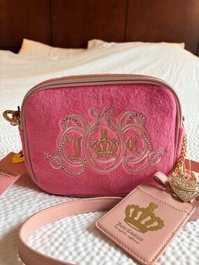 NWT Juicy Couture Pink Juicy Lovers Club Crossbody Camera Bag Pink Lemonade